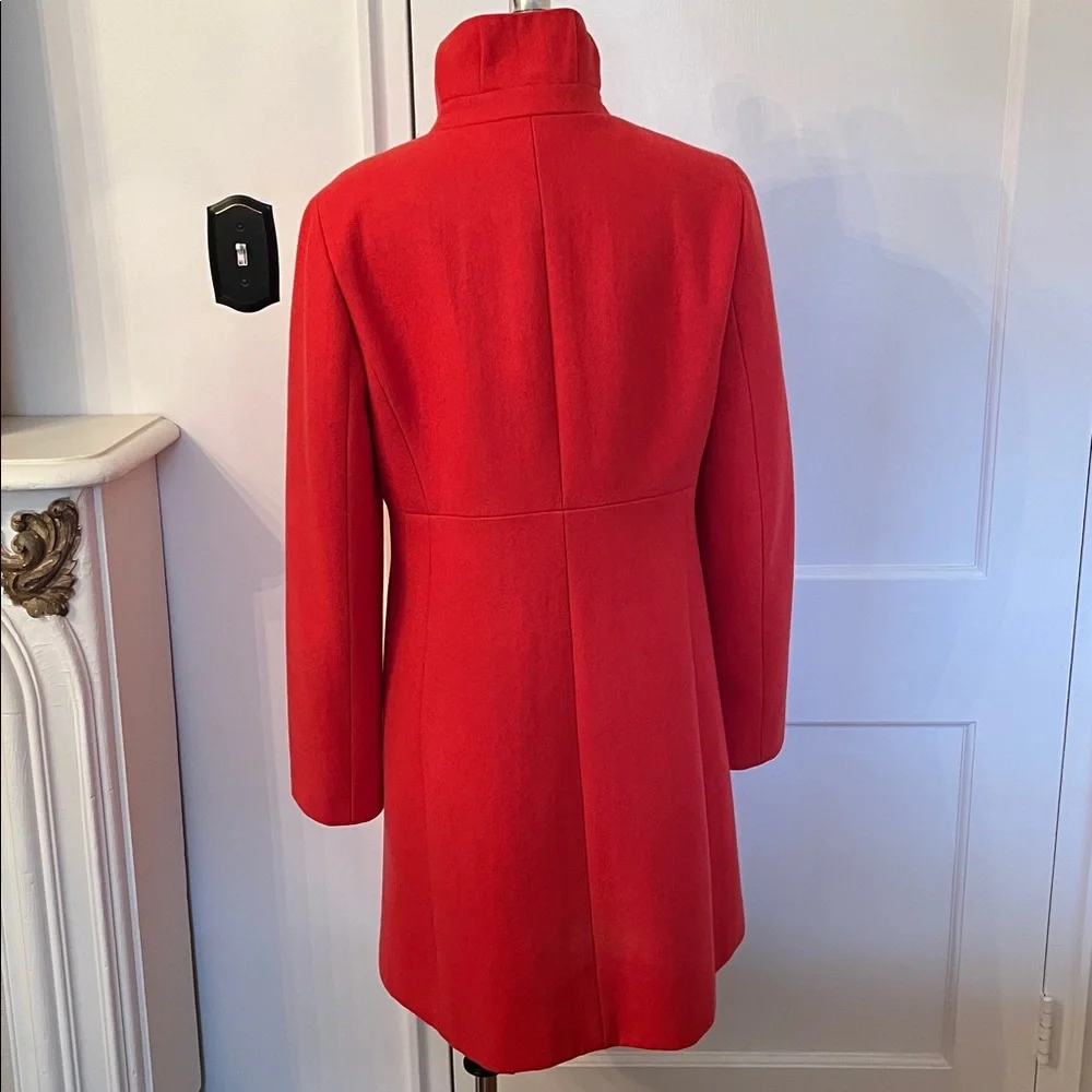 JCrew Coral Ruched Collar Wool Coat.  Size 10.  Great Used Condition. - Picture 6 of 15